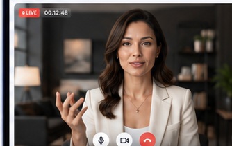 Live AI avatar on a video session